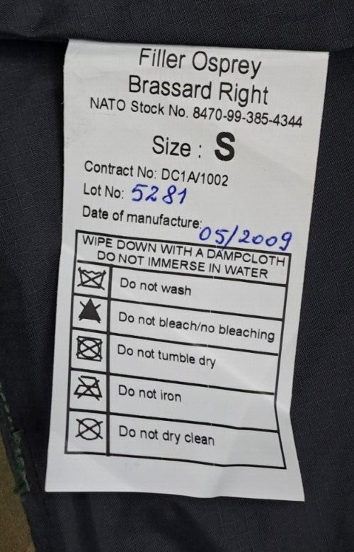 Genuine British Army Military SAS Osprey Brassard Ballistic Soft Filler Plates
