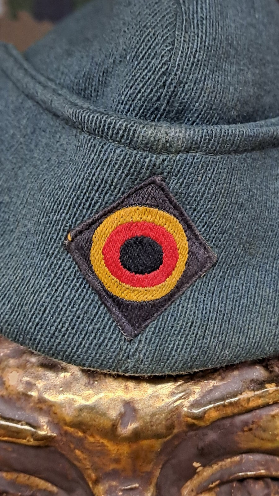 Vintage 1960s Bundeswehr West German Army Sidecap WWII Style Wool Hat Cold War