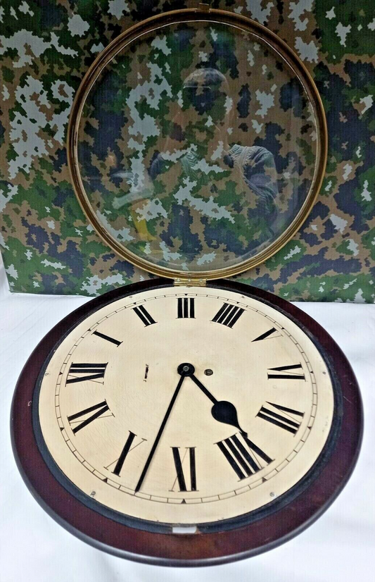 Rare British Army Military Smiths Early Type White Dial Wooden Wall Clock