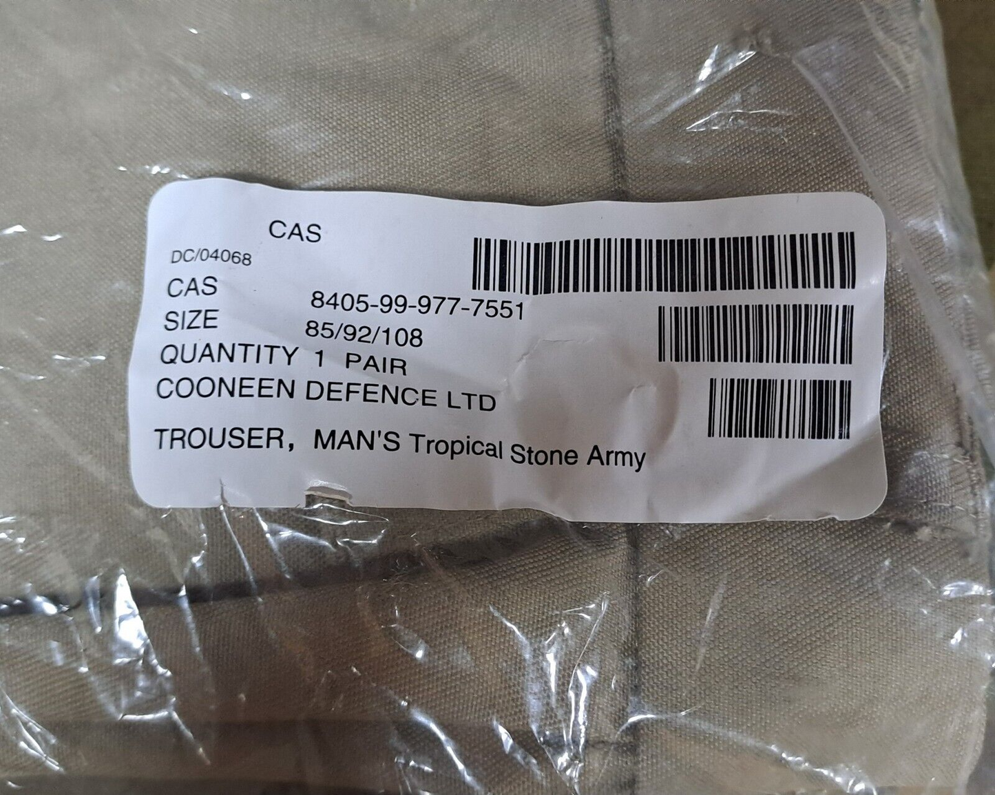 New Tropical Stone Trousers British Army Temperate Safari Dress Uniform 85/92