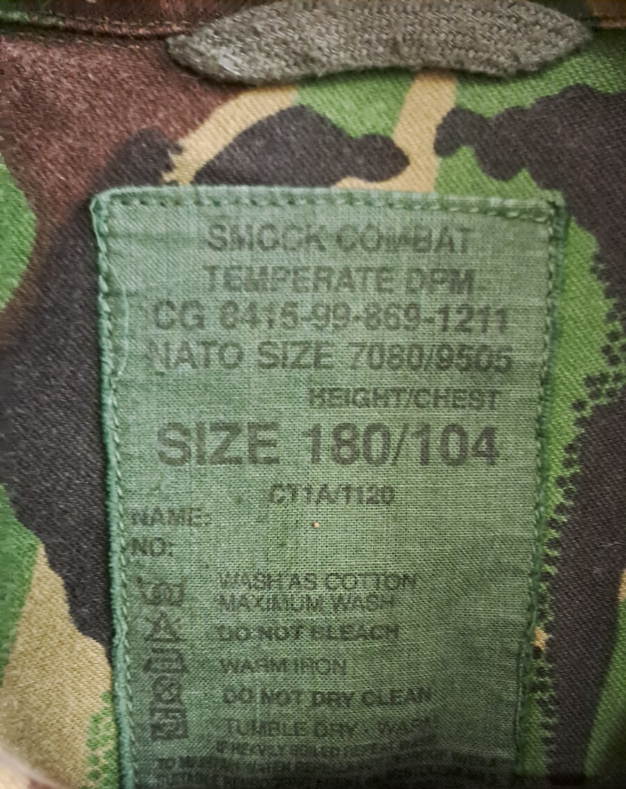 VINTAGE COLD WAR ERA BRITISH ARMY MILITARY DPM CAMO COMBAT SMOCK JACKET 180/104