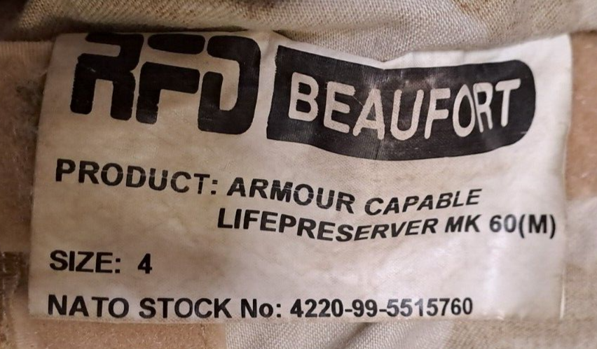 RARE Original RAF Desert DPM MK60 Life Preserver Armour Capable Vest Size 4