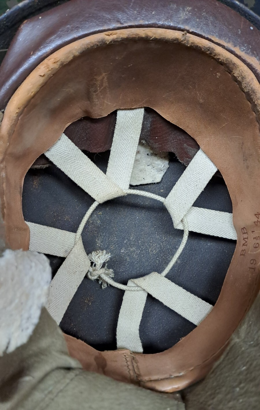Rare WW2 British Army Military Dispatch Rider Helmet dated 1944 - Size - 6 1/2