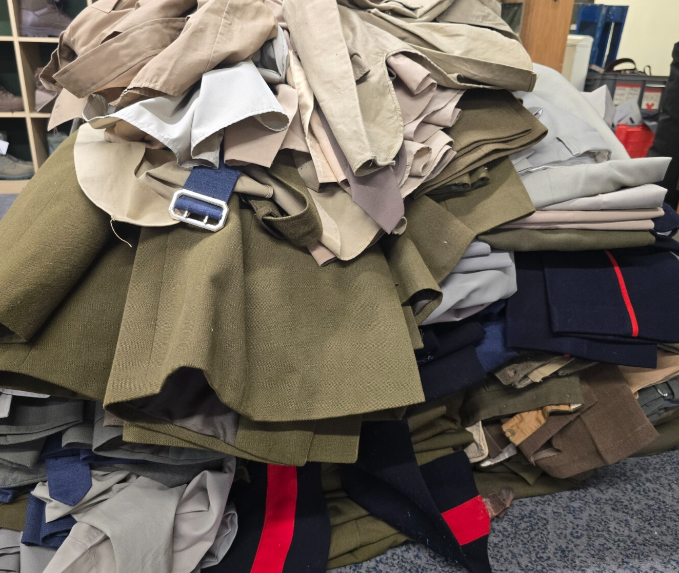 Huge Warehouse Clearout Joblot Vintage Military Uniform Trousers, Tunics, Shirts