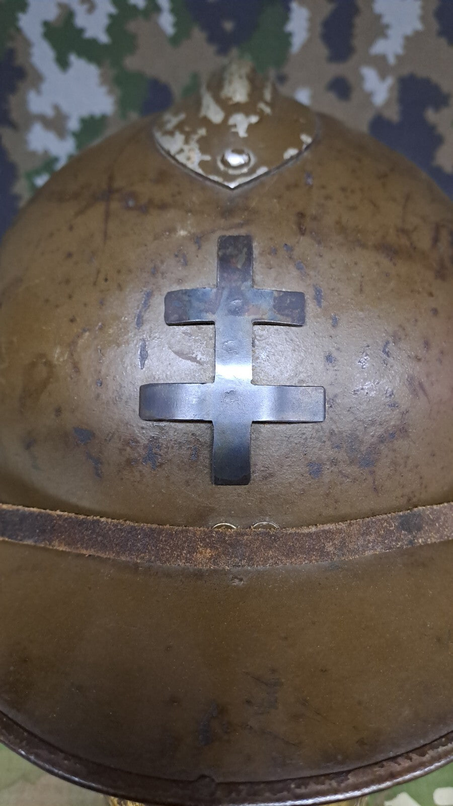 Original WW2 Free French Resistance Army Military M1926 Model Adrian Helmet