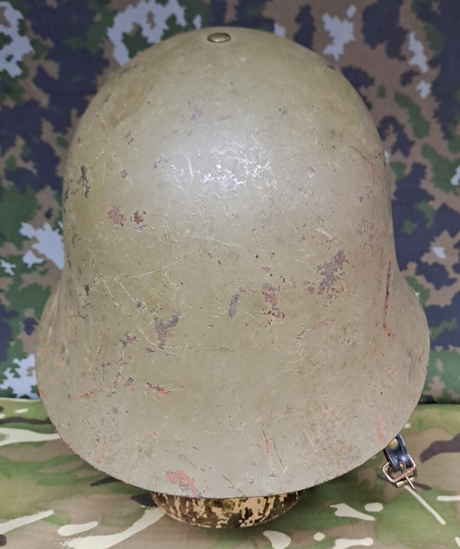 Rare Original Spanish Army Military Surplus M1926 Helmet with Badge Holder