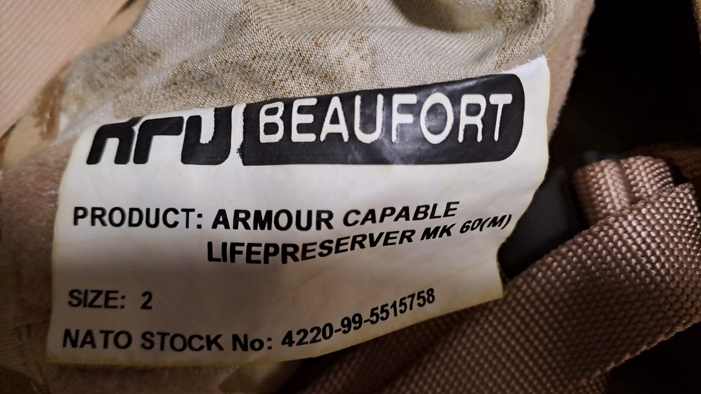 RARE Original RAF Desert DPM MK60 Life Preserver Armour Capable Vest Size 2