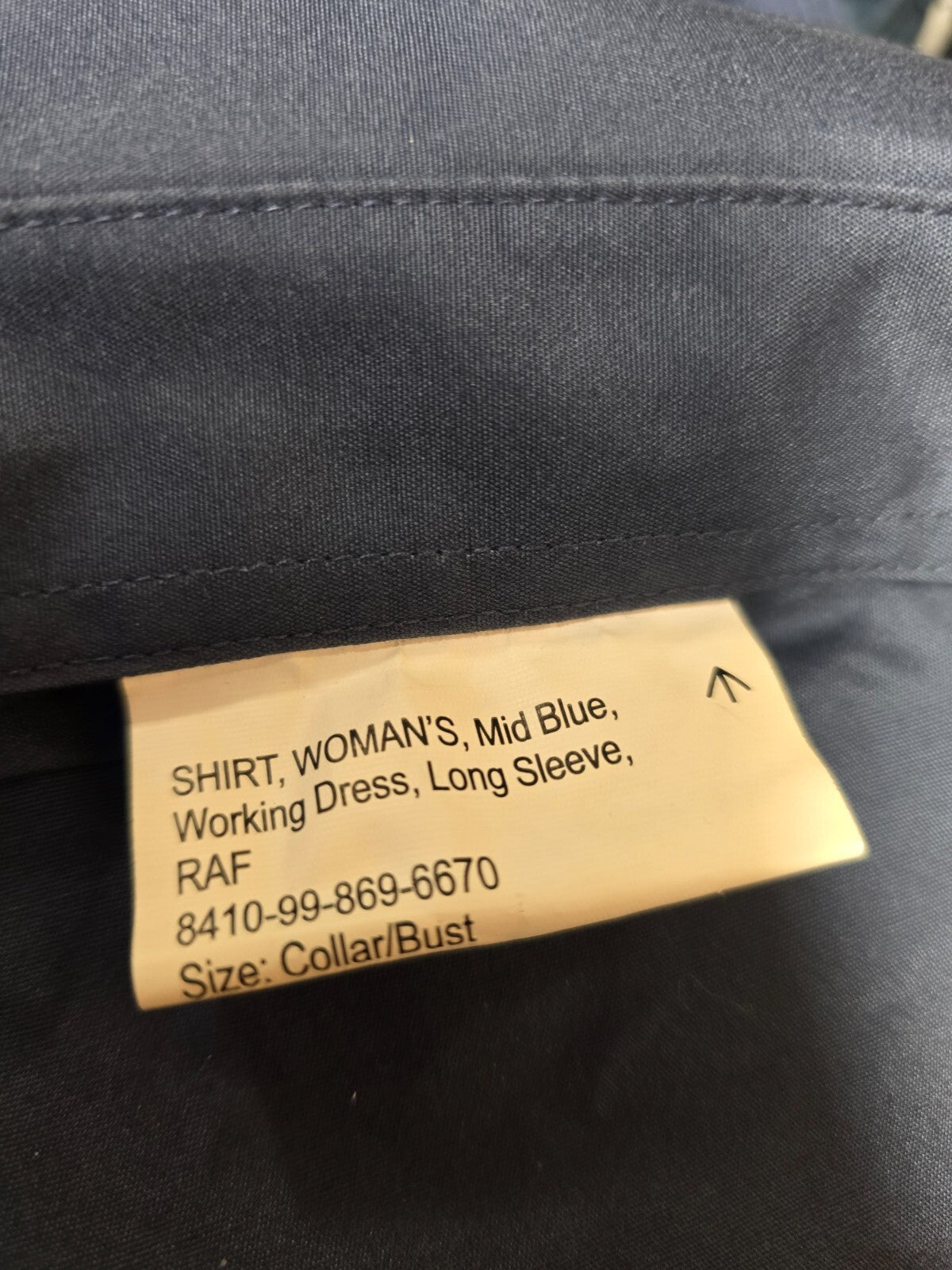 Wholesale Joblot Military RAF Issue Long Sleeve Mid Blue Working Dress Shirt x50