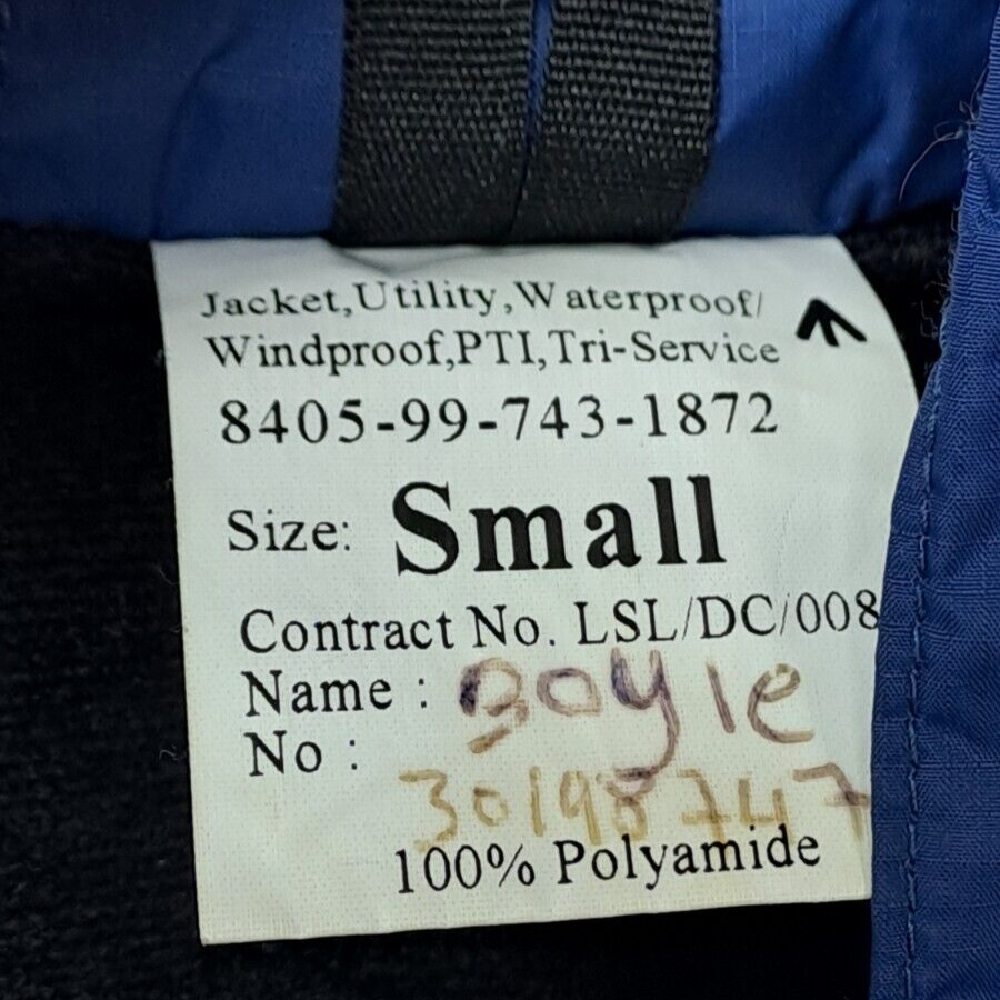 British Military PTI-Tri Service Issue Utility Waterproof Windproof Jacket Blue