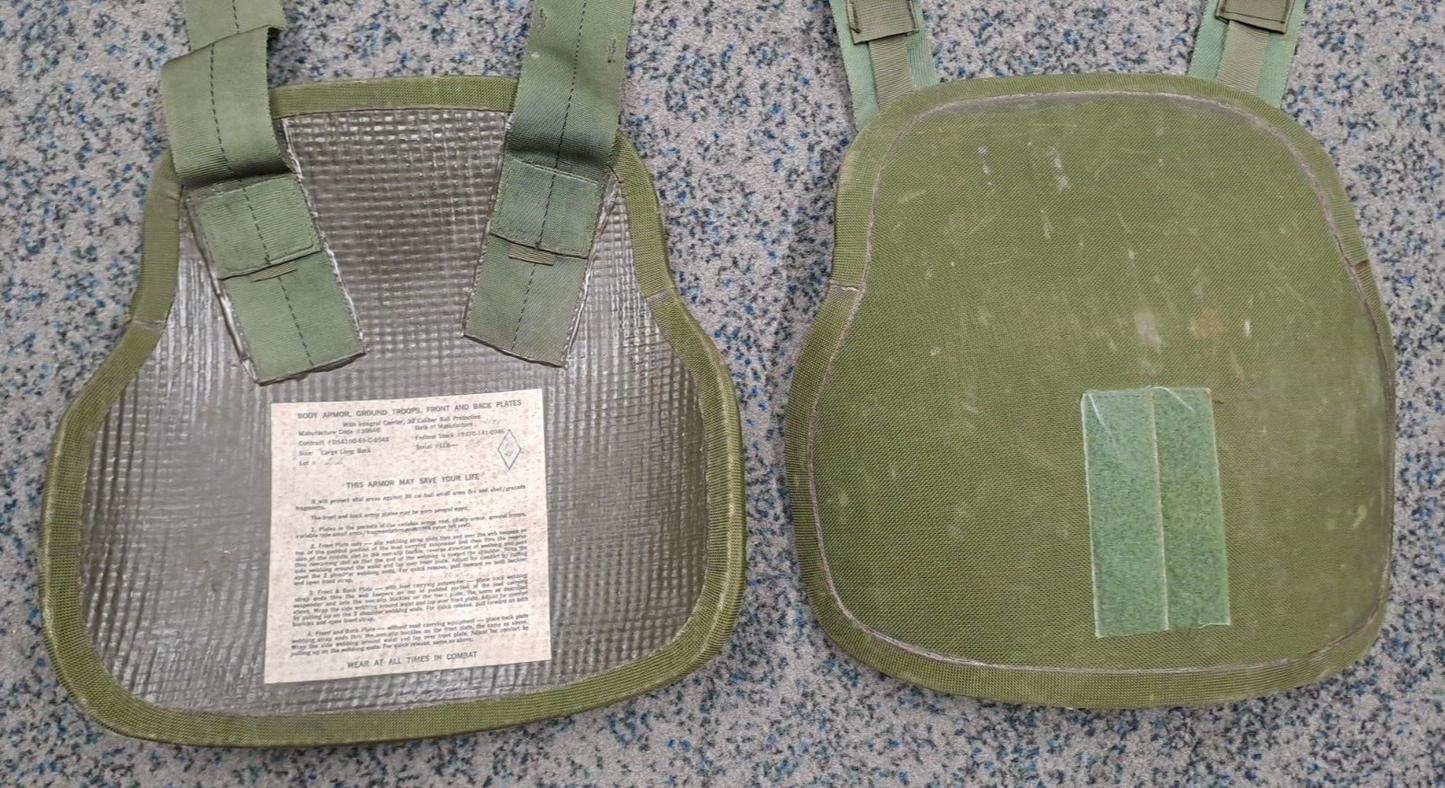 Rare US Army Military Vietnam Era Body Variable Armour Ground Troop Plates Set