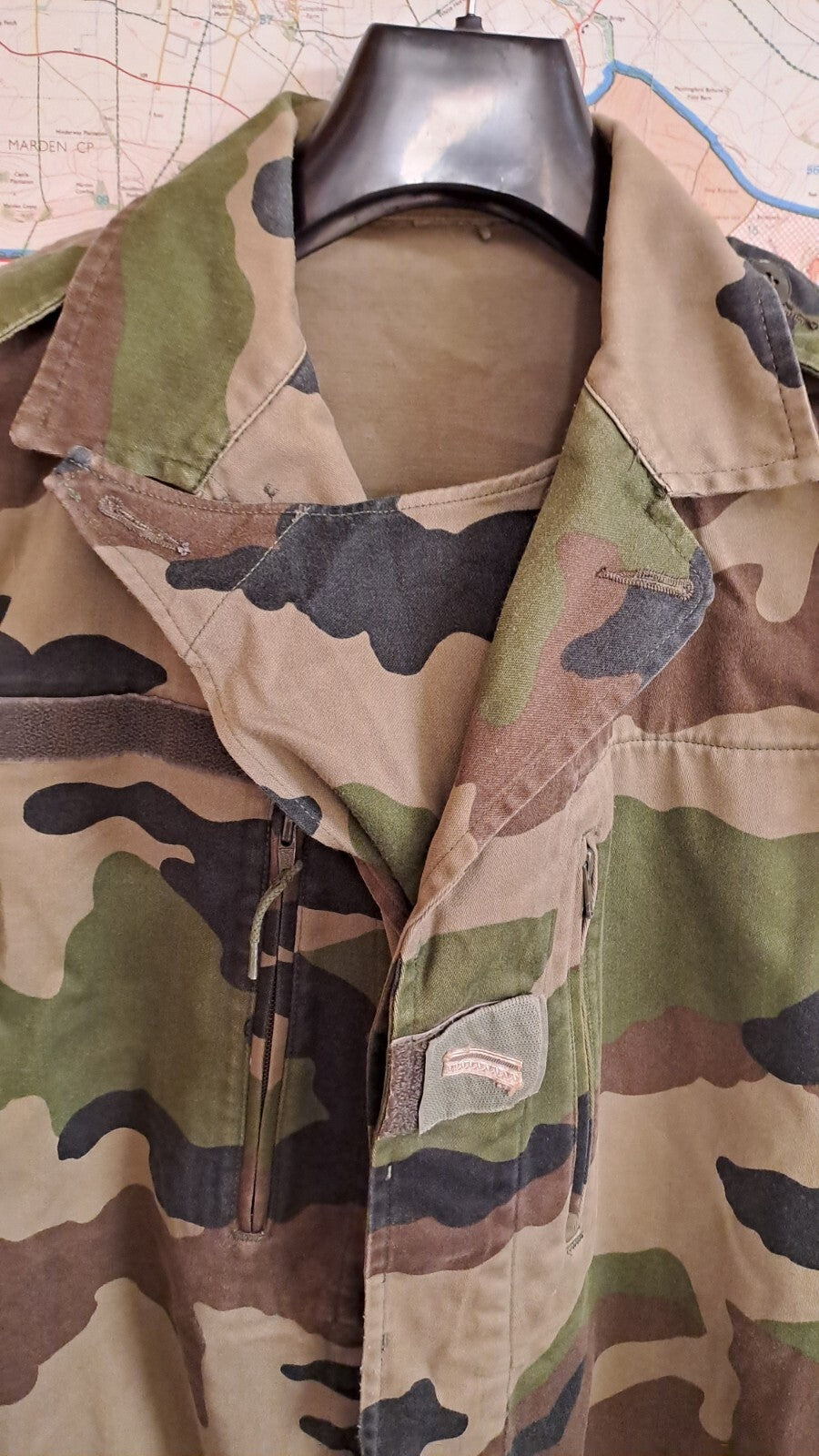 Genuine Vintage French Camouflage Combat Jacket Shirt Army Military - M