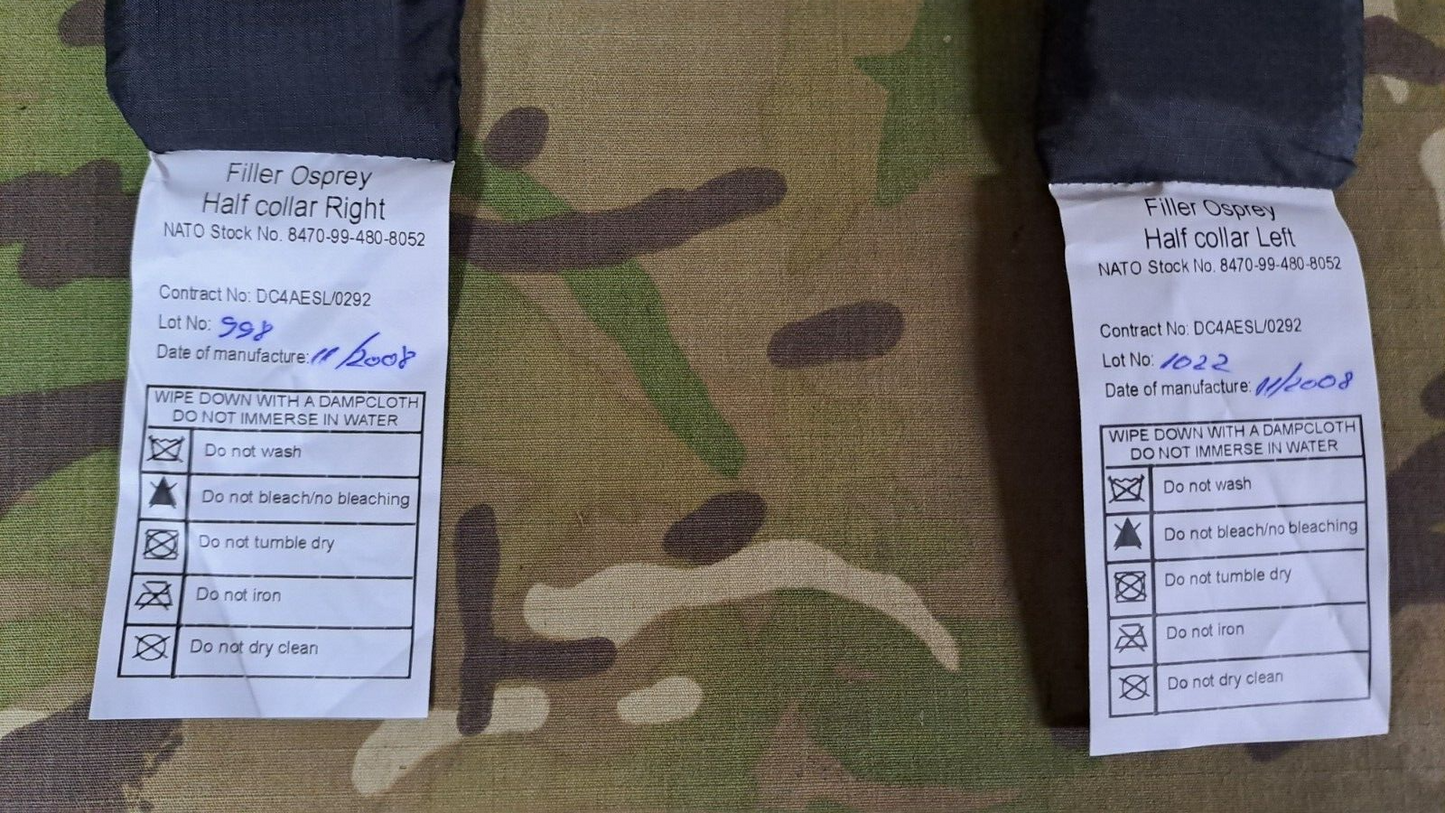 Genuine Army Military Surplus MK2 Osprey Half Collar Filler Plates Black Set
