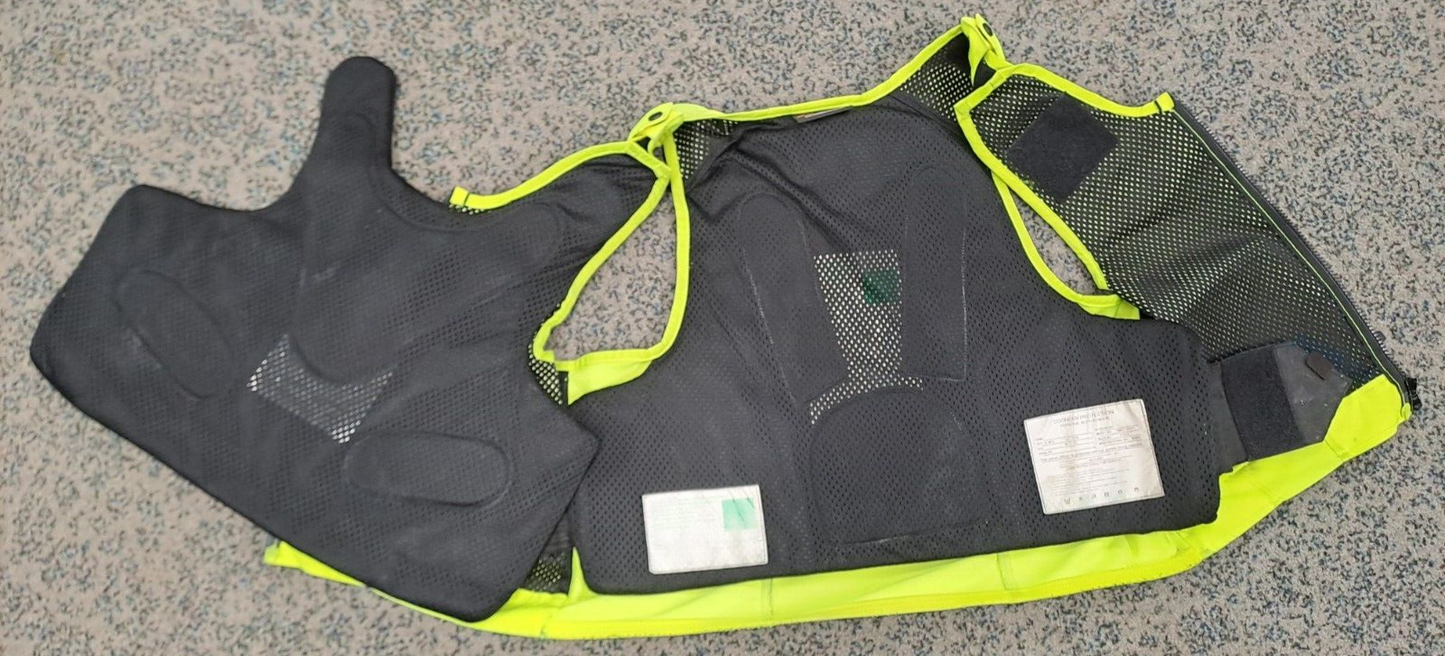 Genuine Ex Police Cooneen Protection Body Armour Vest Ballistic Hi Viz - XL