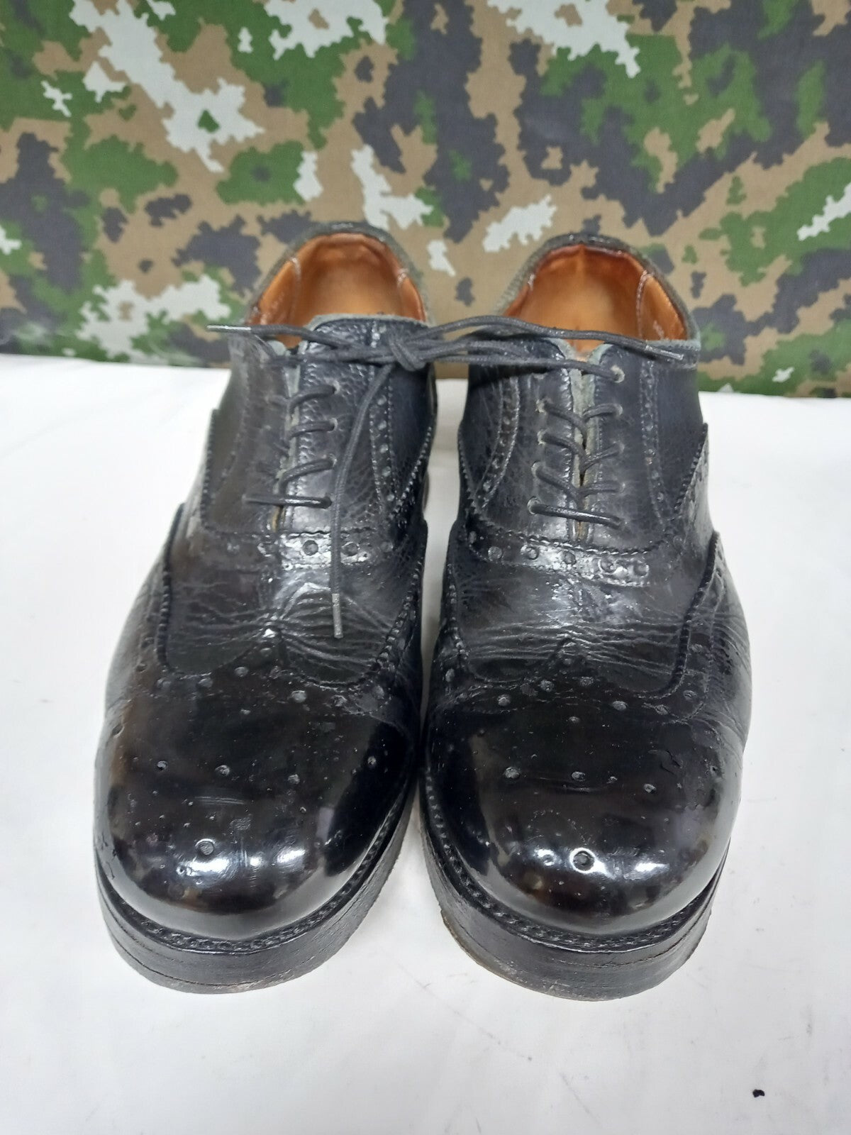 Vintage British Army Highland Issue Service Dress Shoes Brogues / Blakeys - 7 L