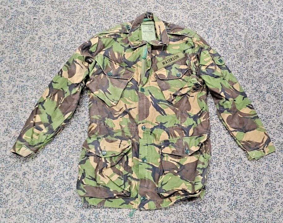 VINTAGE COLD WAR ERA BRITISH ARMY MILITARY DPM CAMO COMBAT SMOCK JACKET - 180/96