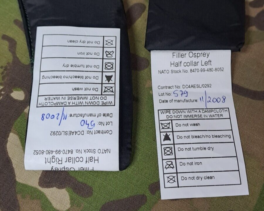 Genuine Army Military Surplus MK2 Osprey Half Collar Filler Plates Black Set