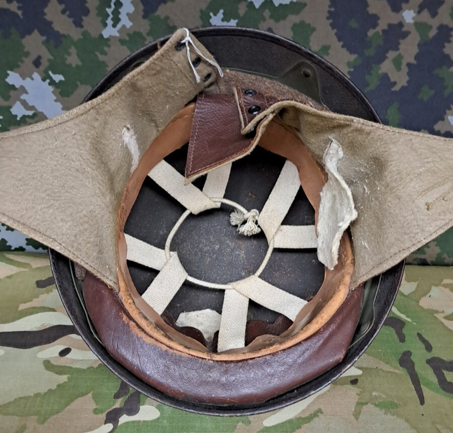 Rare WW2 British Army Military Dispatch Rider Helmet dated 1944 - Size - 6 1/2