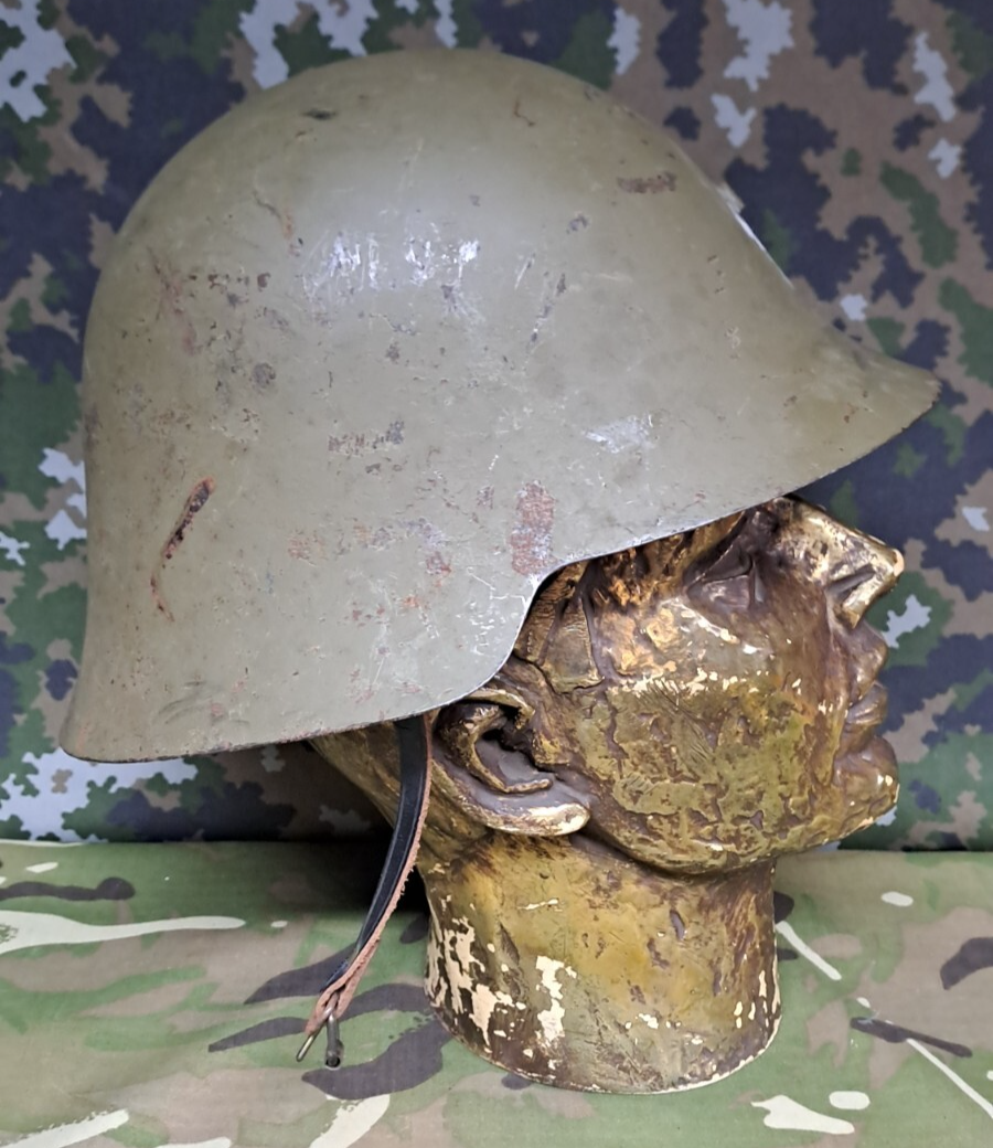 Rare Original Spanish Army Military Surplus M1926 Helmet with Badge Holder