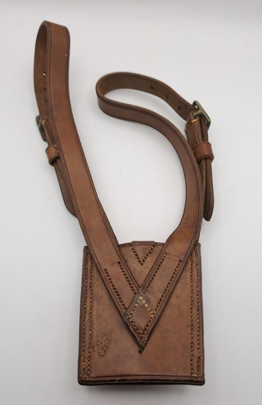 Original WW2 British Army Officer Leather Sam Browne Sword Frog Dated 35