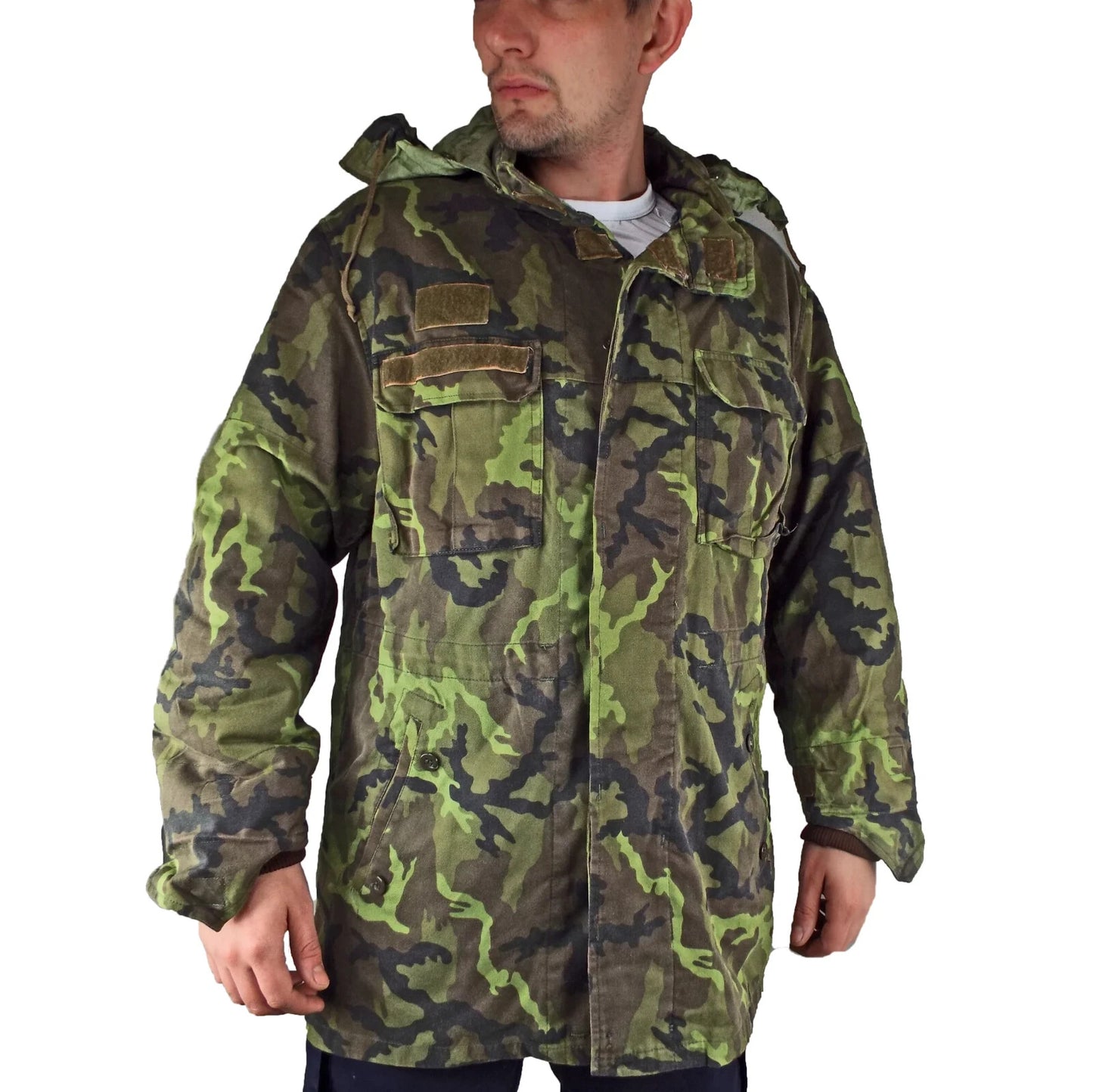 Rare Genuine Czech Army Military Camo M95 Parka Jacket Coat with Fur Liner
