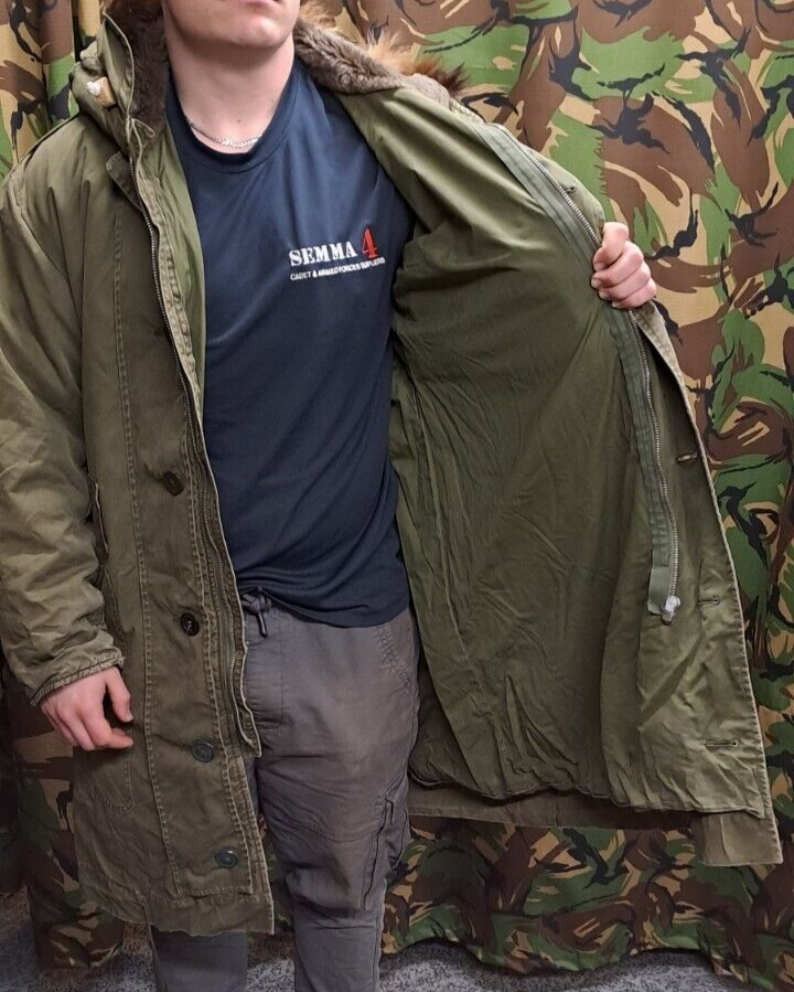 Rare Vintage RAF Military Ventile 1950's Green Parka Coat Jacket British Army