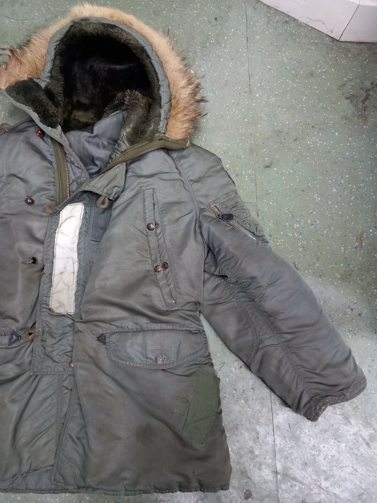 Rare Original Military BUZZ RICKSON'S N-3B Bomber Flight Jacket Sage green