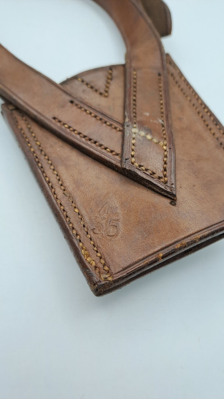 Original WW2 British Army Officer Leather Sam Browne Sword Frog Dated 35