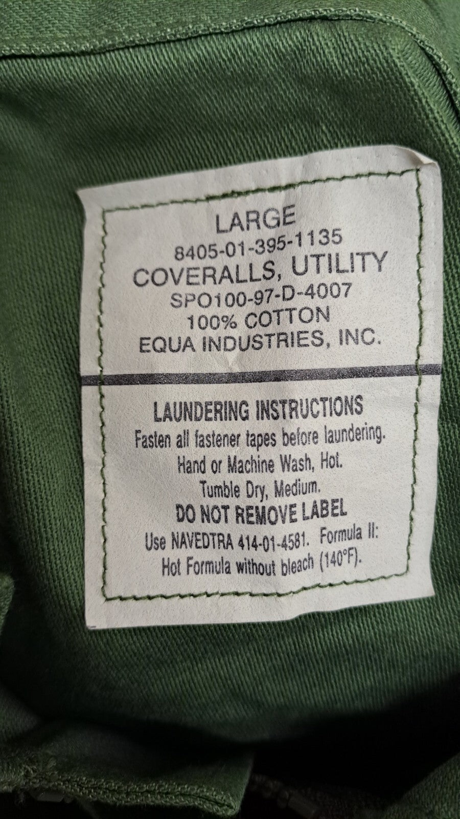 NEW Genuine US Military issued Army Airforce Navy Coverall Utility suit - Large