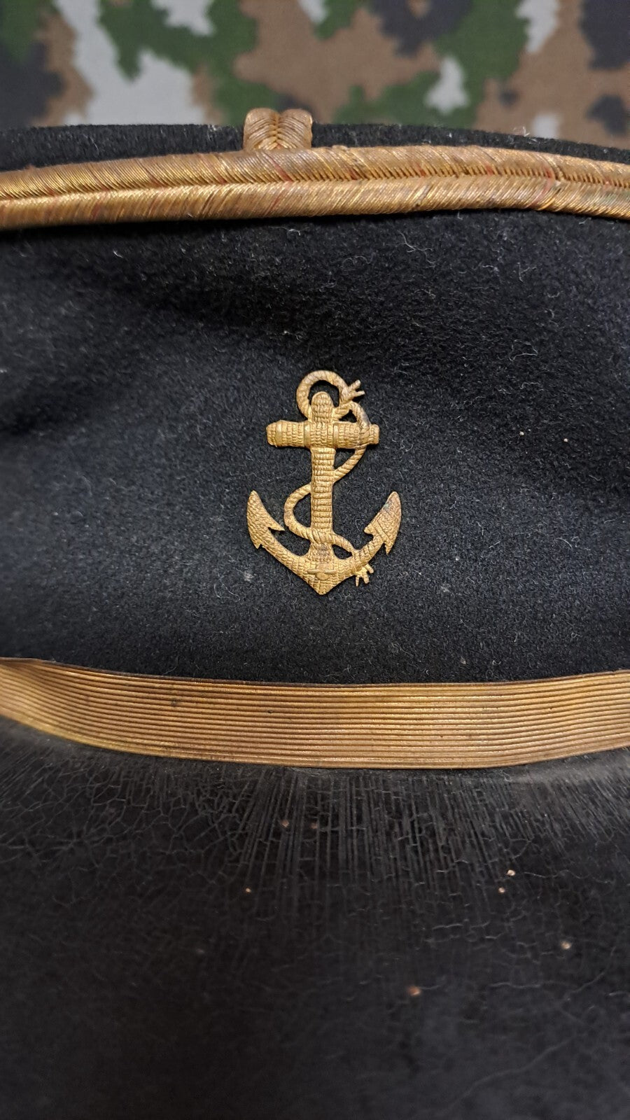 Rare Original French WWII Era French Troupes de Marine Colonial Navy Troops Kepi