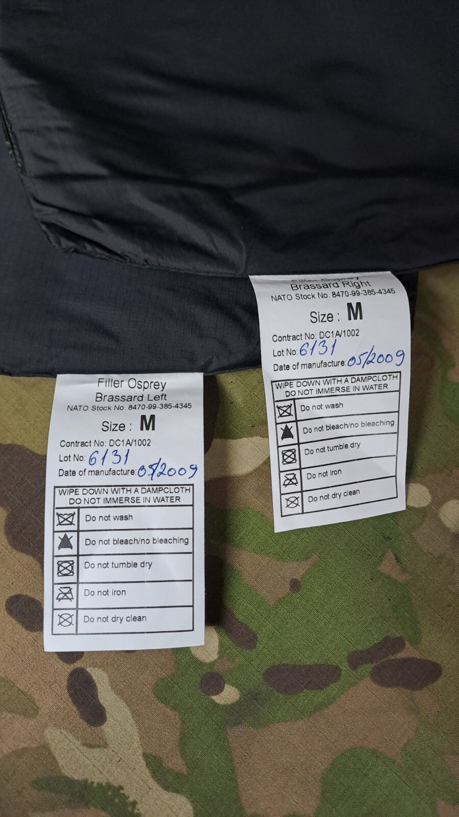 Genuine British Army Military SAS Osprey Brassard Ballistic Soft Filler Plates