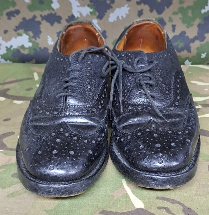 Genuine British Army Military Highland Issue Service Dress Shoes Brogues - 7 S