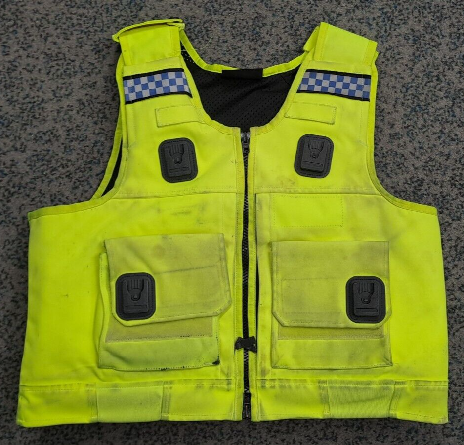 Genuine Ex Police Cooneen Protection Body Armour Vest Ballistic Hi Viz - L