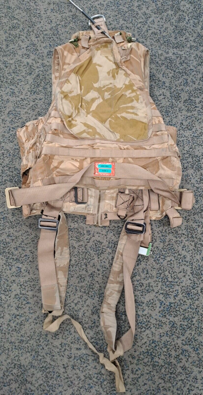 RARE Original RAF Desert DPM MK60 Life Preserver Armour Capable Vest Size 3