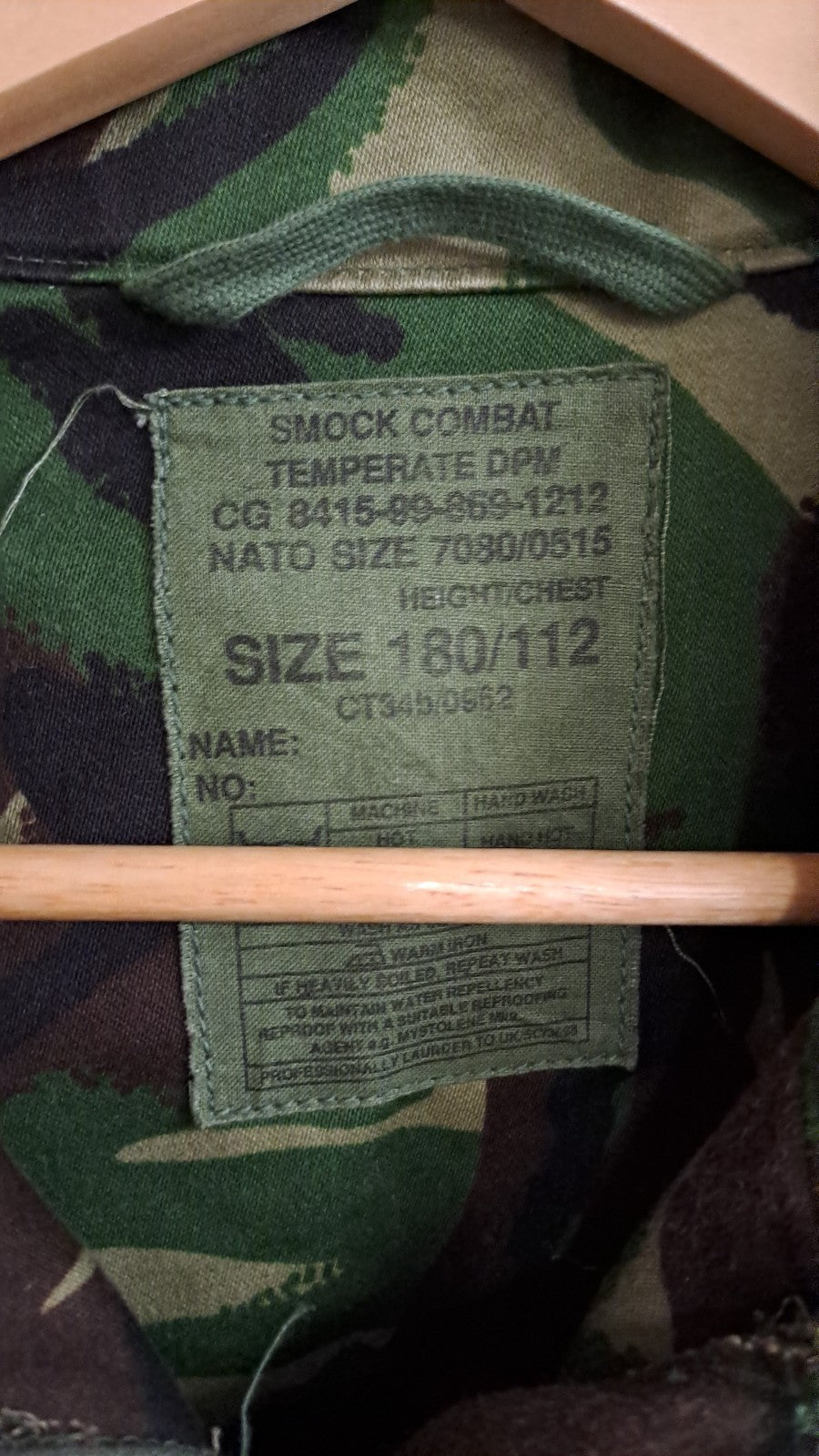 VINTAGE COLD WAR ERA BRITISH ARMY MILITARY DPM CAMO COMBAT SMOCK JACKET 180/112