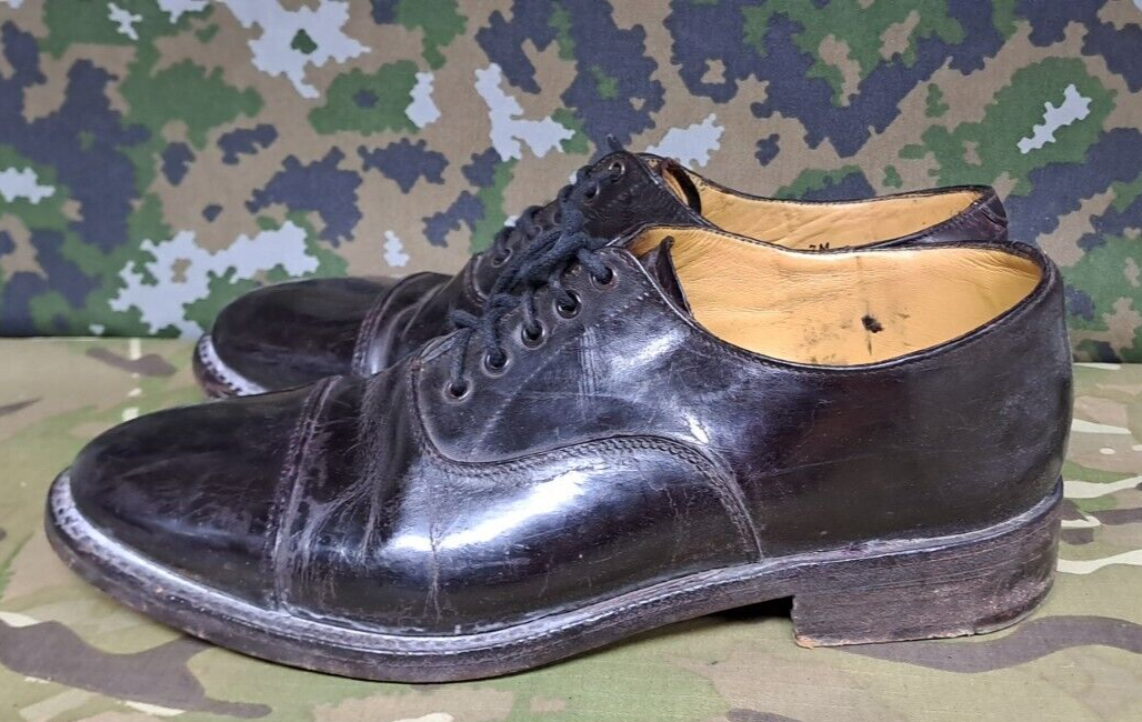 Men's British Army Military Surplus Officer's Tapped Brown Parade Dress Shoes 7