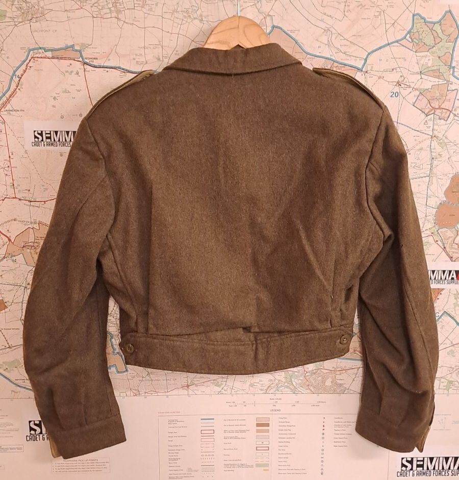 Vintage French Army Military Surplus Wool Jacket Tunic Battledress