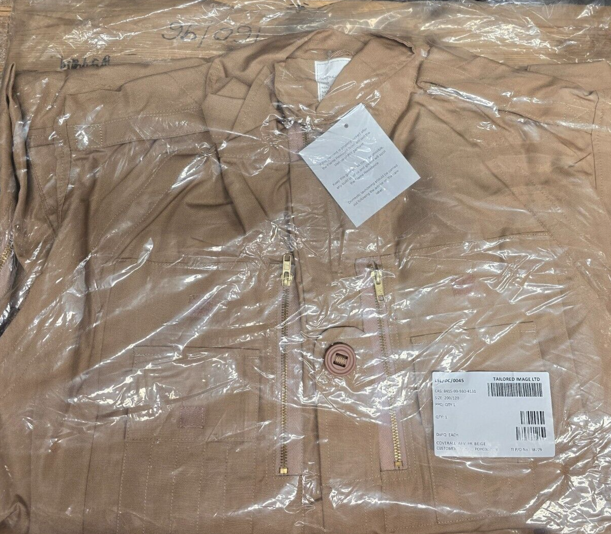 New 200/120 AFV Crewman Fire Retardant Coveralls Khaki Beige Desert Zipped x 2