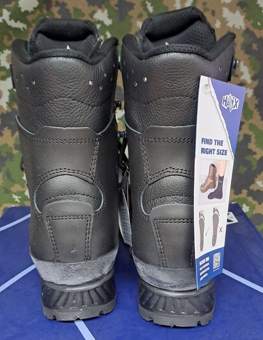 British Military Goretex Cold Wet Weather Patrol Black Leather Boots UK 4 W