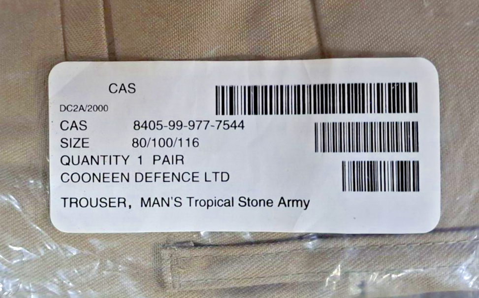 New Tropical Stone Trousers British Army Temperate Safari Dress Uniform 80/100