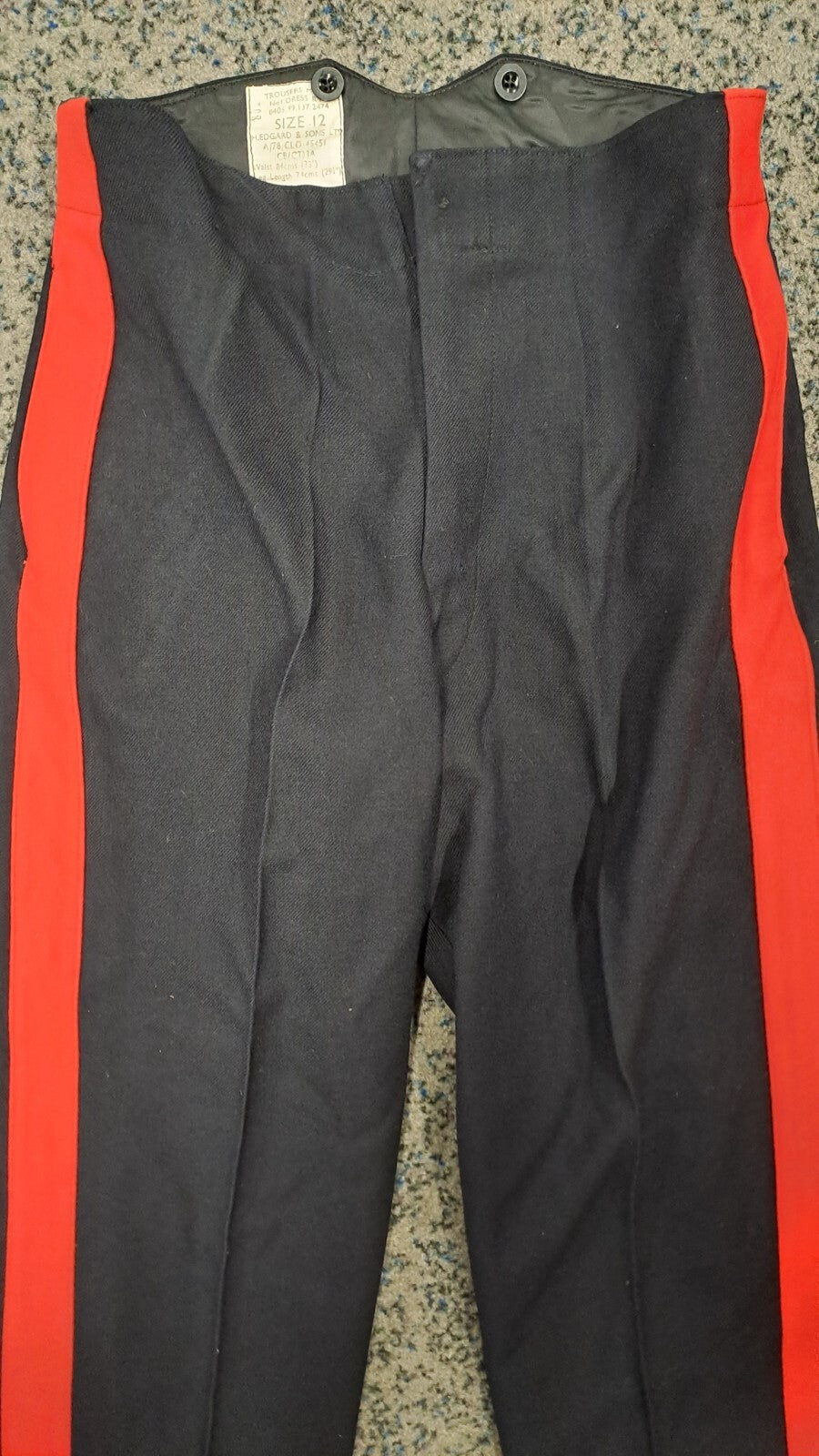Vintage British Army Trousers No 1 Dress Footguards Blues Uniform - 84 CM