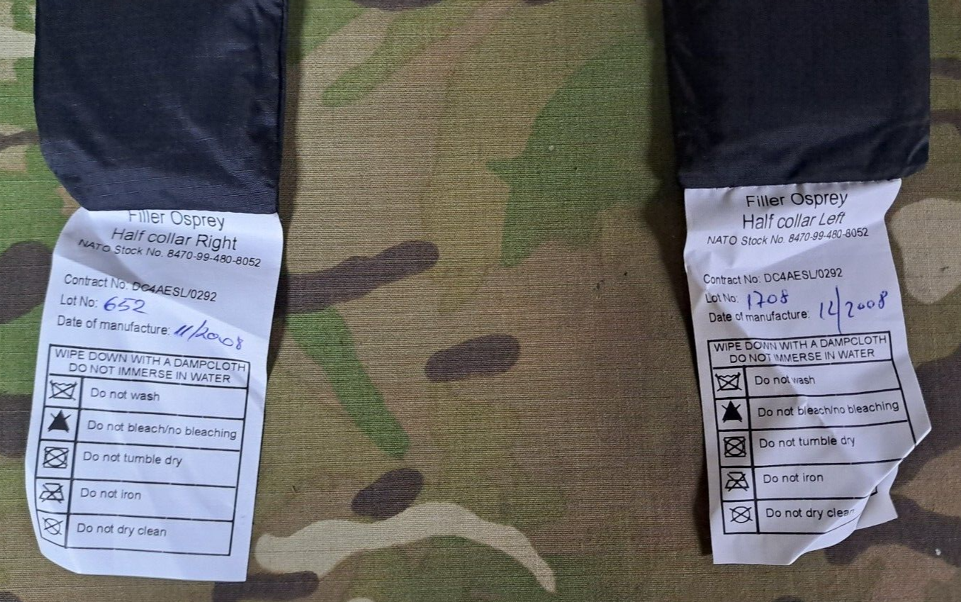 Genuine Army Military Surplus MK2 Osprey Half Collar Filler Plates Black Set