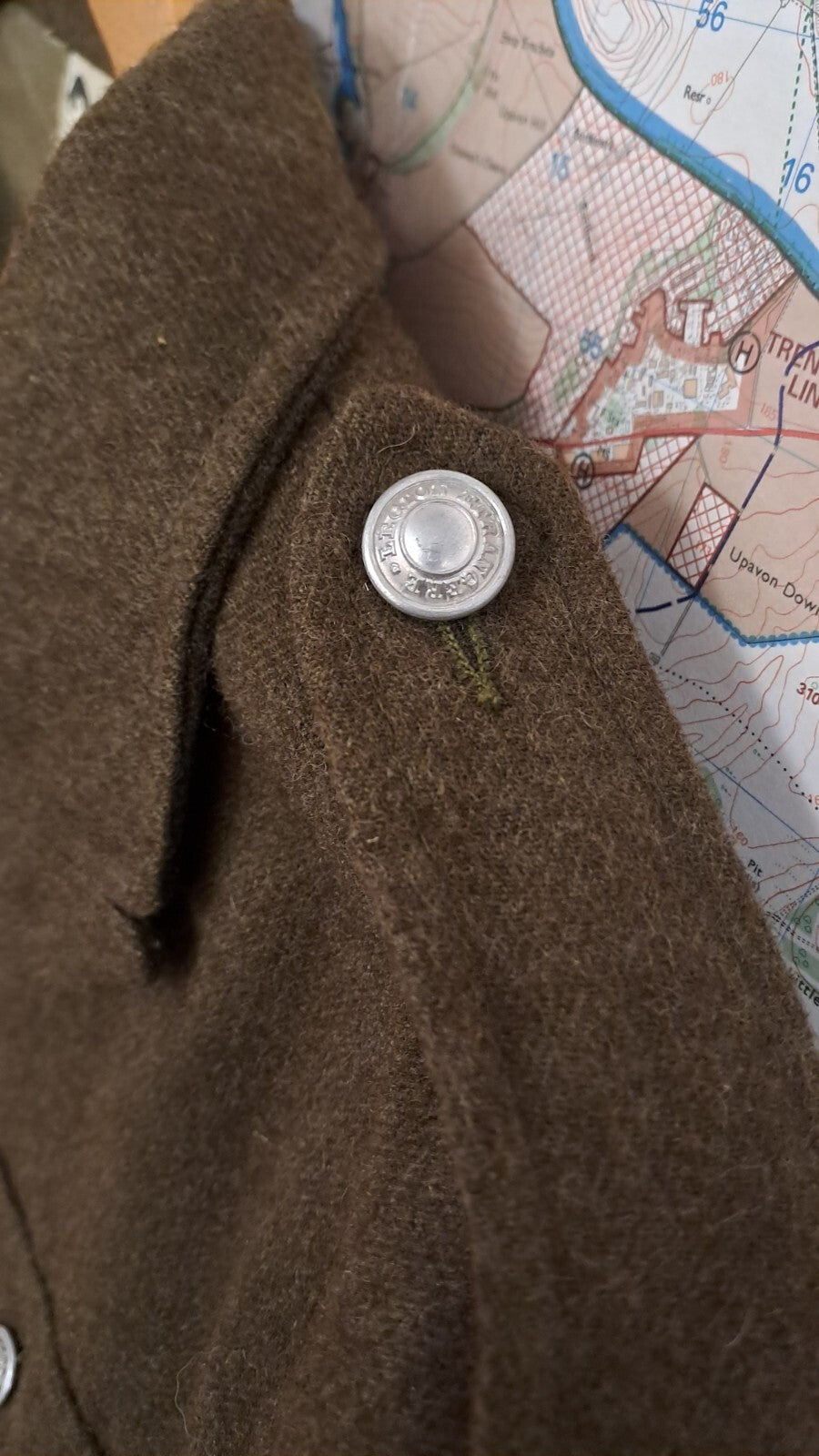 Vintage French Army Military Surplus Wool Jacket Tunic Battledress