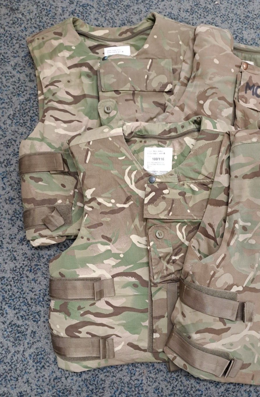 5 X British Army Flak Jackets Soft Combat Body Armour British Army MTP Bundle