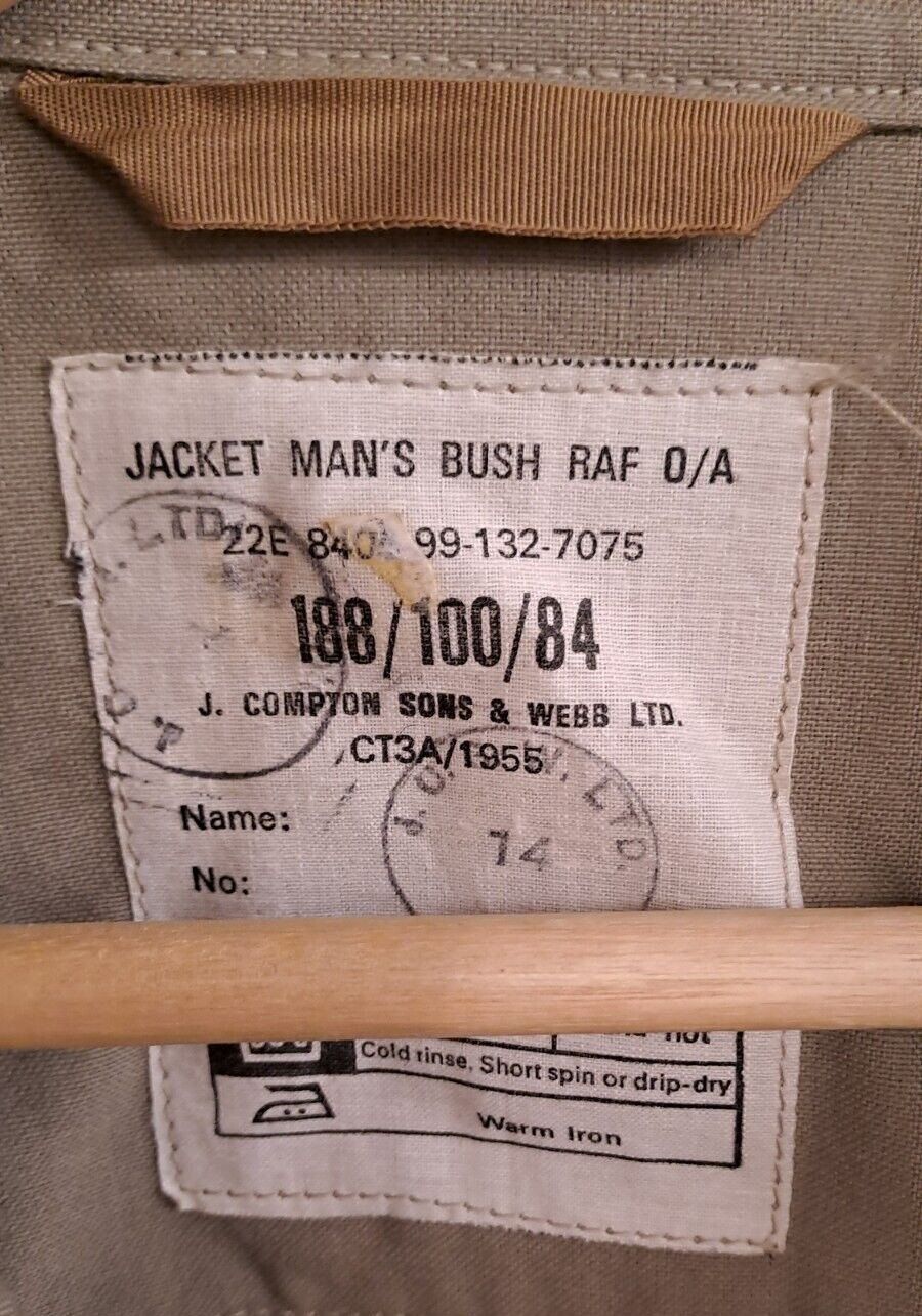 Genuine British RAF Bush O/A Military Surplus Jacket Royal Air Force & Belt