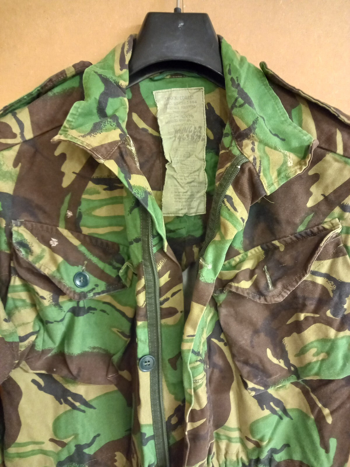 VINTAGE FALKLANDS ERA BRITISH ARMY MILITARY DPM COMBAT SMOCK JACKET - 180/96