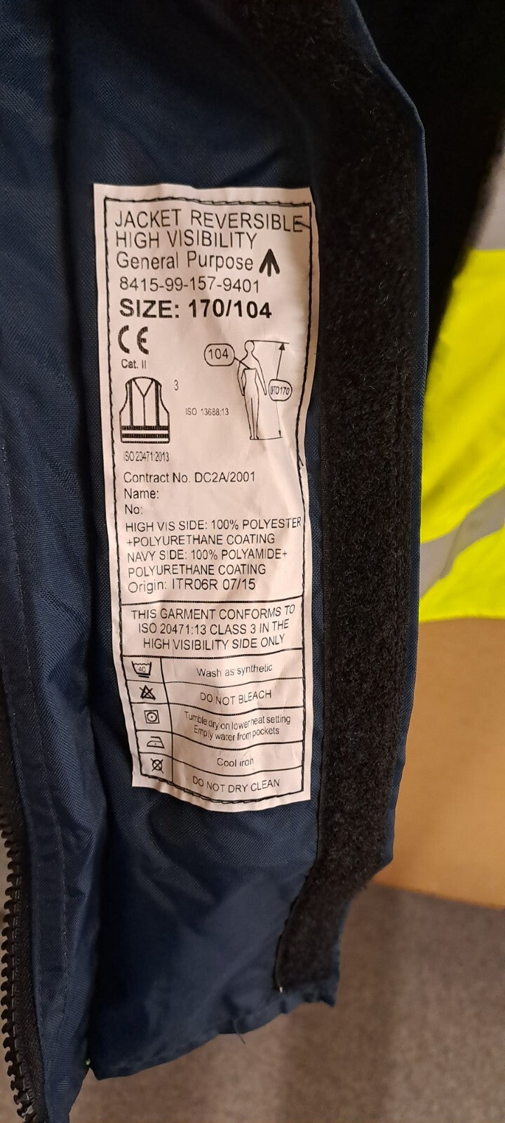 Army Military Reversible Waterproof GoreTex Hi Viz RAF Blue Jacket Coat 170/104