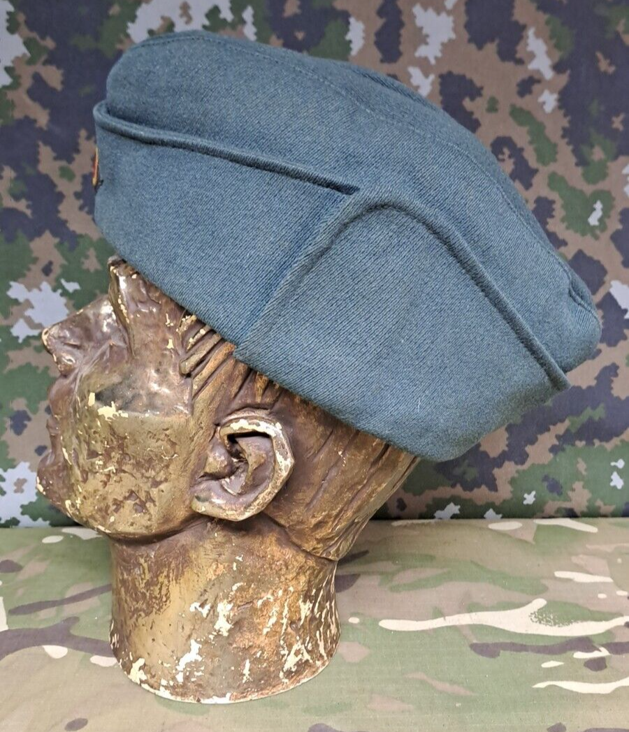 Vintage 1960s Bundeswehr West German Army Sidecap WWII Style Wool Hat Cold War