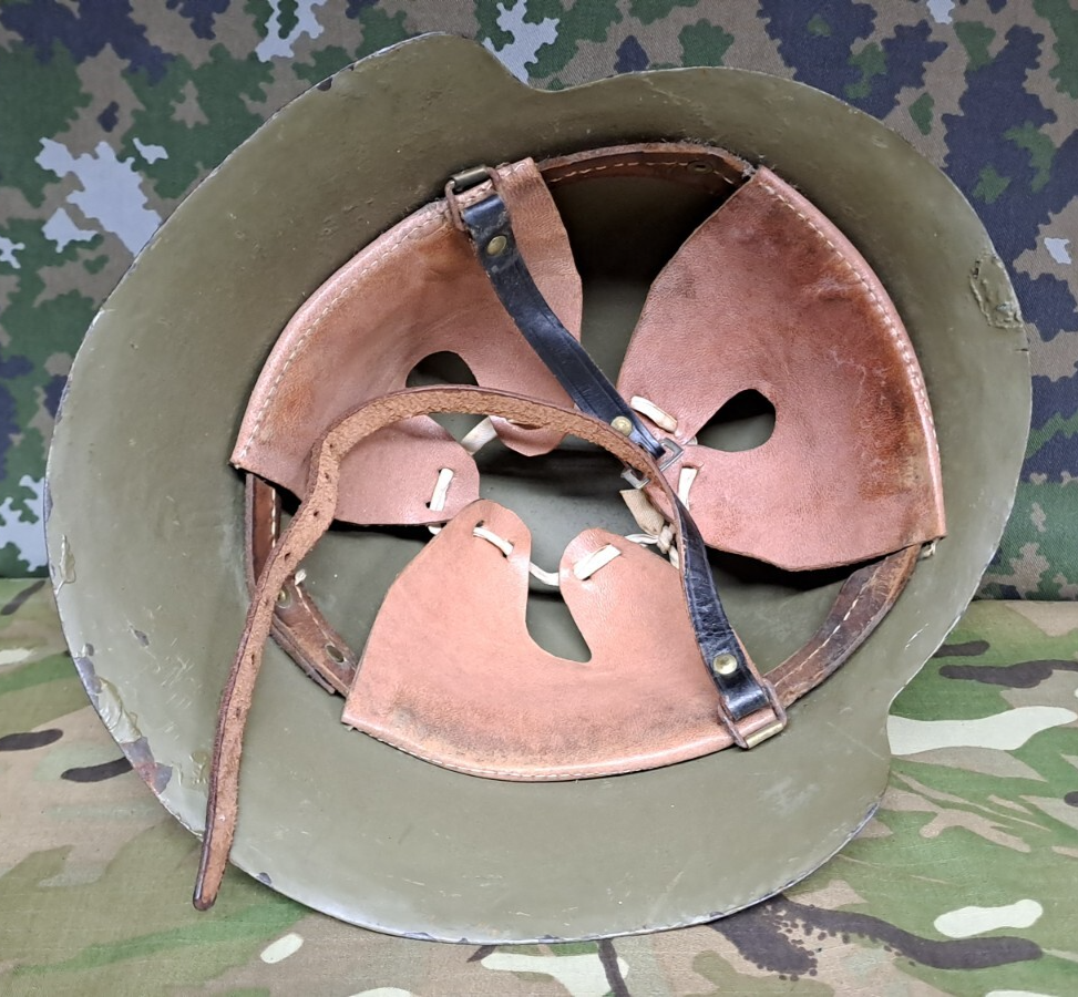 Rare Original Spanish Army Military Surplus M1926 Helmet with Badge Holder