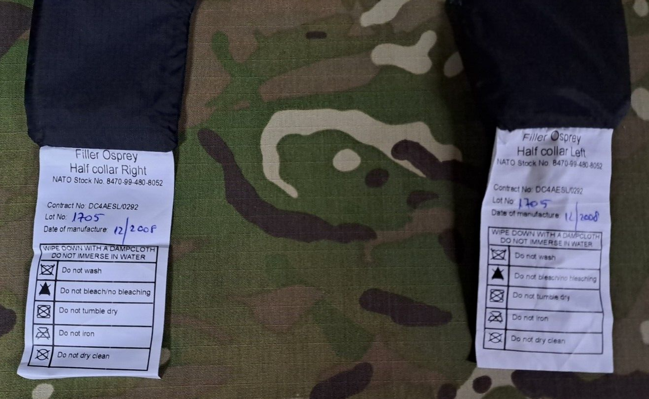 Genuine Army Military Surplus MK2 Osprey Half Collar Filler Plates Black Set
