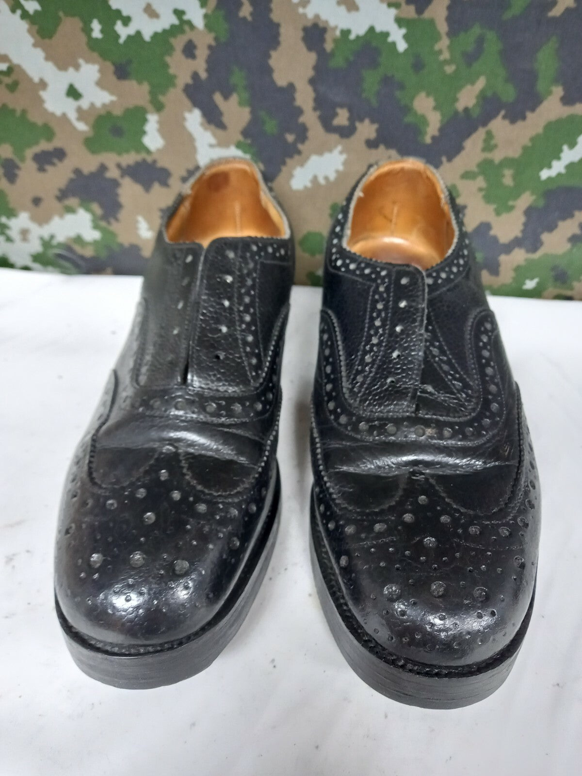 British Army Highland Issue Service Leather Dress Shoes Brogues / Blakeys - 6 M